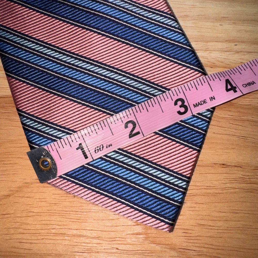 Brooks Brothers Makers Repp Tie 100% Silk Blue Pink Striped Preppy Pastel - Picture 8 of 9